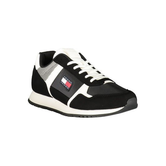 Black Polyurethane Men Sneaker
