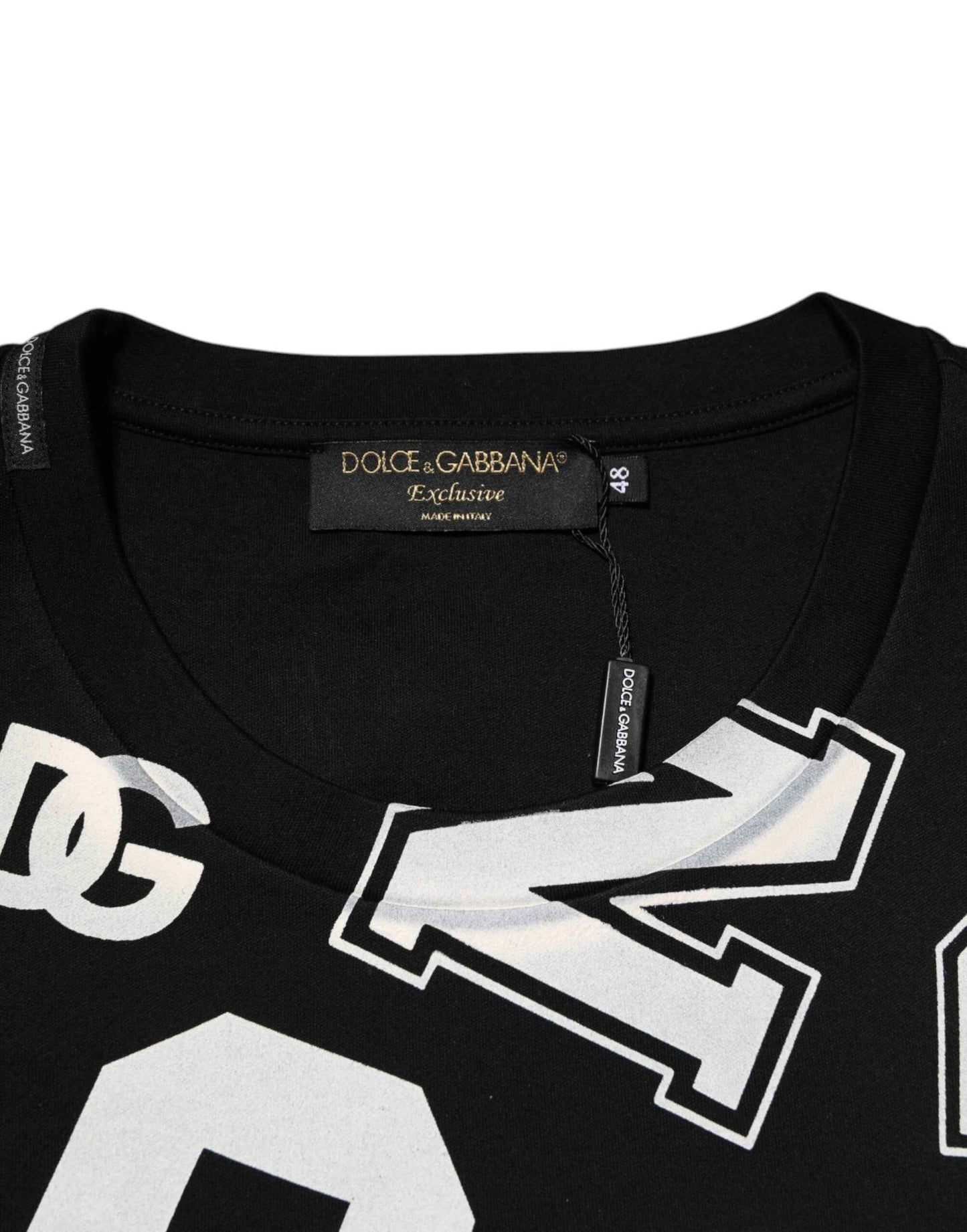 Black Cotton Letter Print Short Sleeve T-shirt
