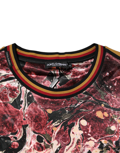 Multicolor Polyester Marble Print Oversize T-shirt