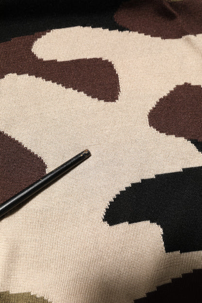 Camouflage Brown Silk Military Polo T-shirt
