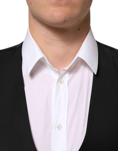 Black Wool Dress Formal Men Waistcoat Vest
