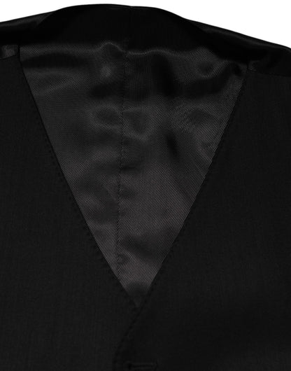Black Wool Dress Formal Men Waistcoat Vest