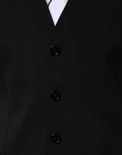 Black Wool Dress Formal Men Waistcoat Vest