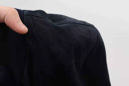 Dark Blue Suede Lambskin Blouson Jacket