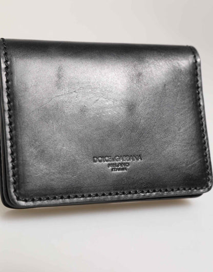 Black Leather Bifold Card Holder Mens Coin Purse Key Clip Wallet