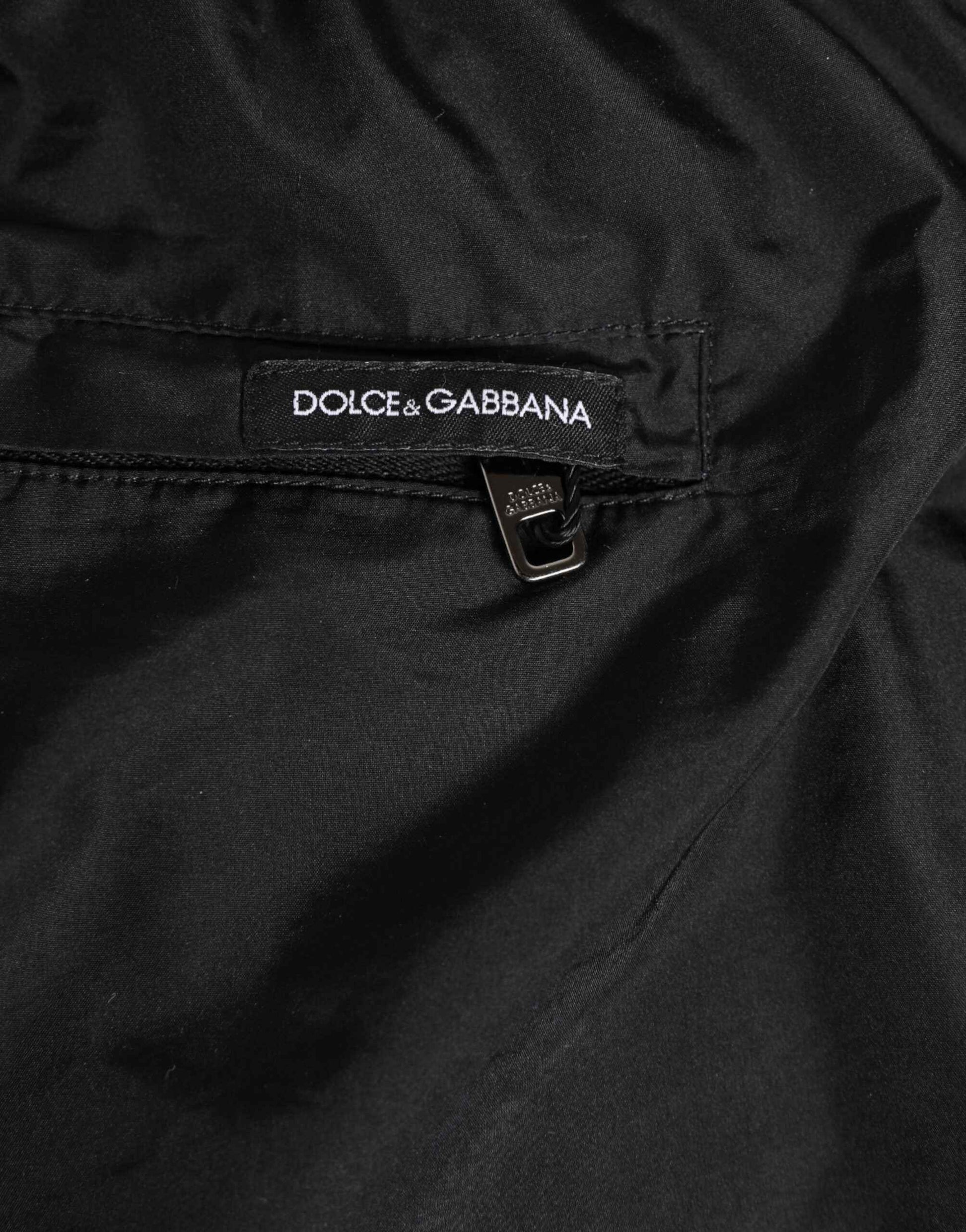 Black White Striped DG Logo Men Short  Swimwear