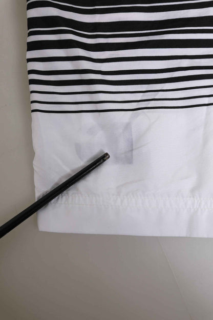 Black White Striped DG Logo Men Short  Swimwear