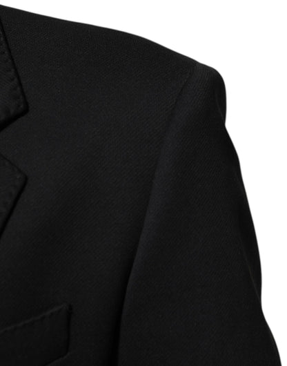 Dark Blue Cotton Men Jacket Coat Blazer Suit