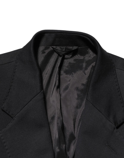 Dark Blue Cotton Men Jacket Coat Blazer Suit