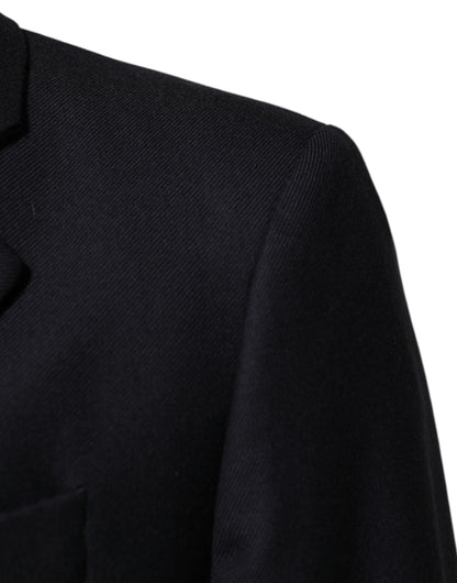 Dark Blue Wool Men Jacket Coat Blazer Suit