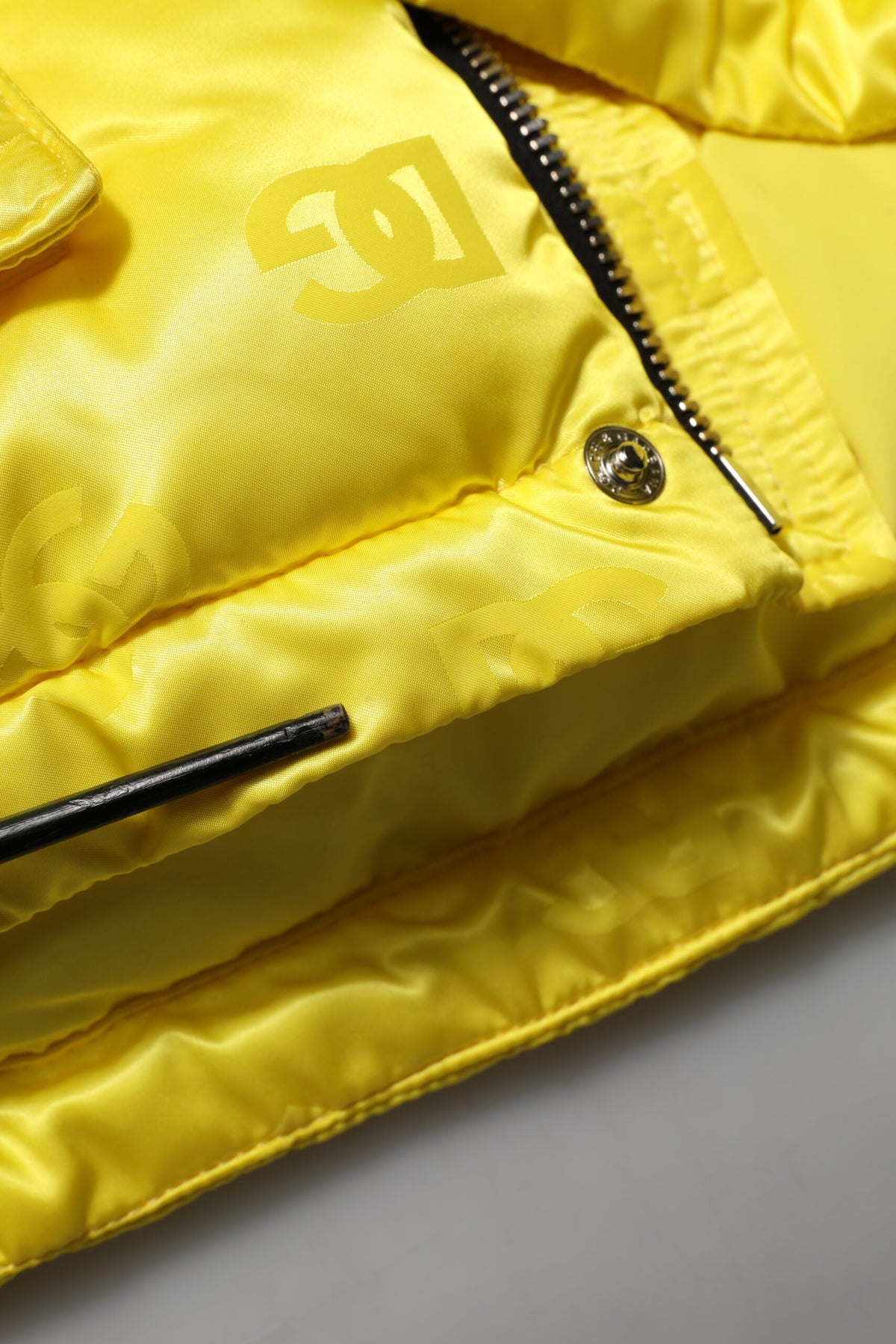 Yellow Nylon Logo Puffer Bomber Men Jacket
