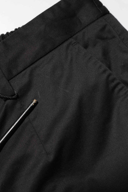 Black Cotton Tapered Men Formal Trousers Pants