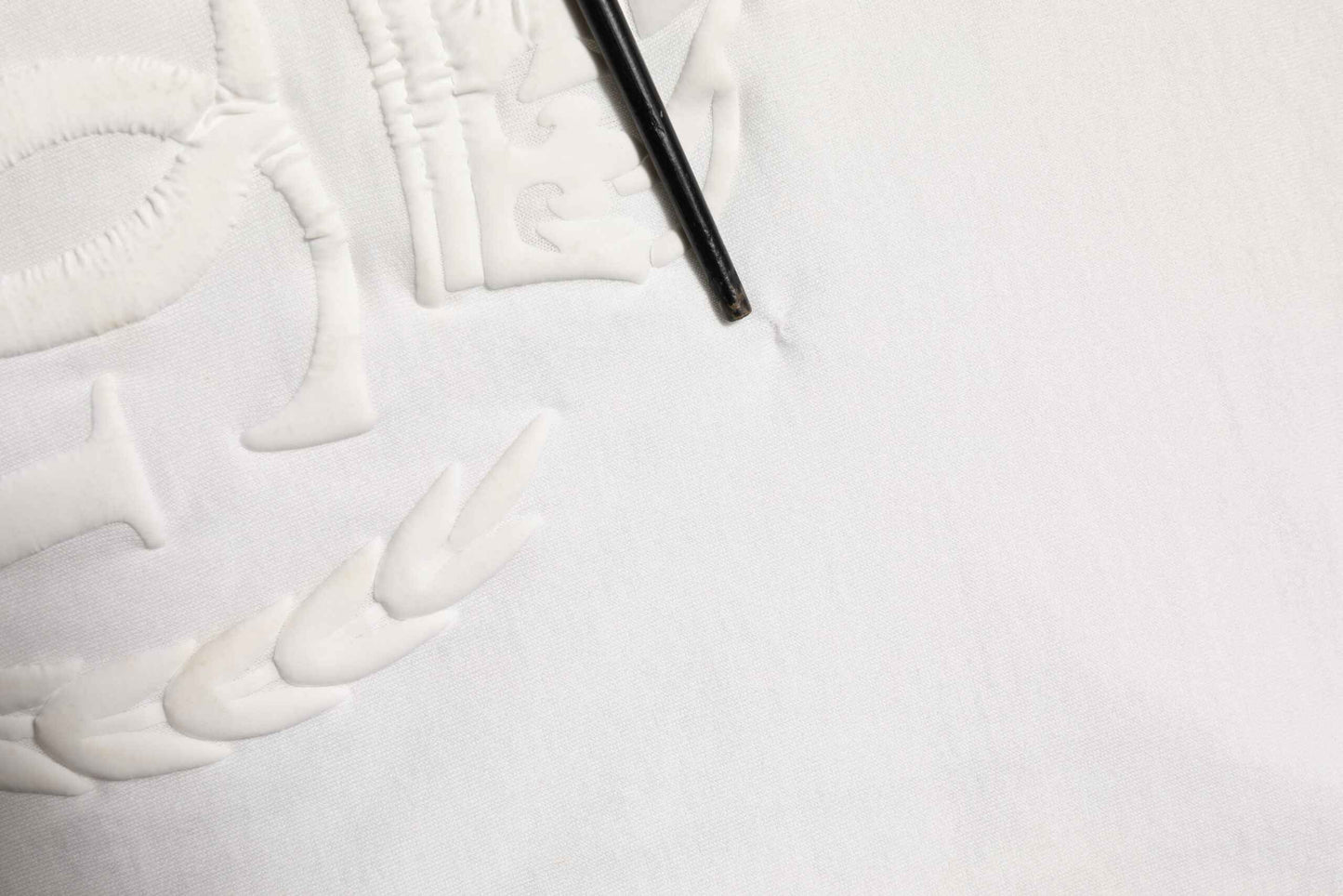 White Cotton DG Crown Embossed Men T-shirt