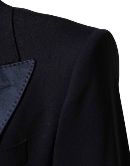 Black 3 Piece Wool Silk Blend Suit SICILIA