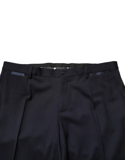 Dark Blue 3 Piece Wool Silk Blend Suit SICILIA