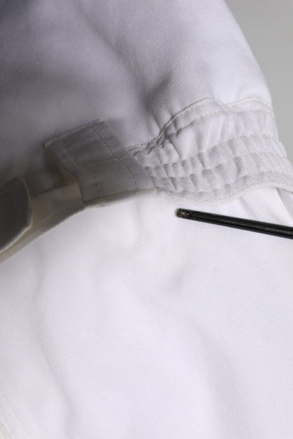 White Barcode Patch Utility Zip Jumpsuit Pants