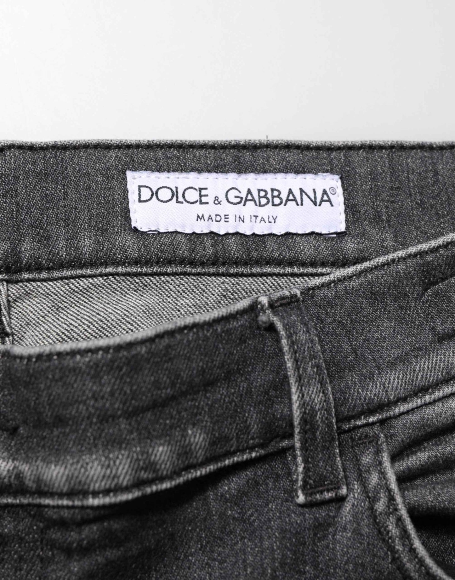 Black Gray Wash Slim Fit Straight Leg Denim Jeans