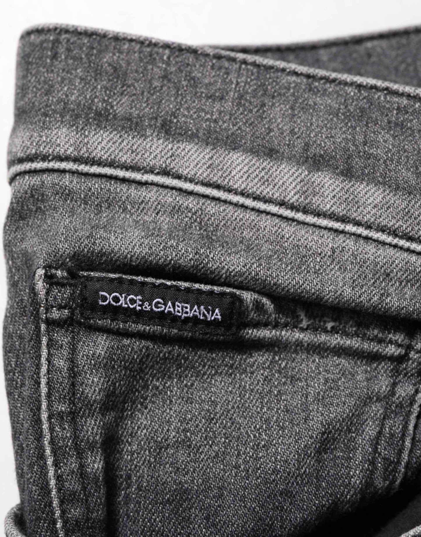 Black Gray Wash Slim Fit Straight Leg Denim Jeans