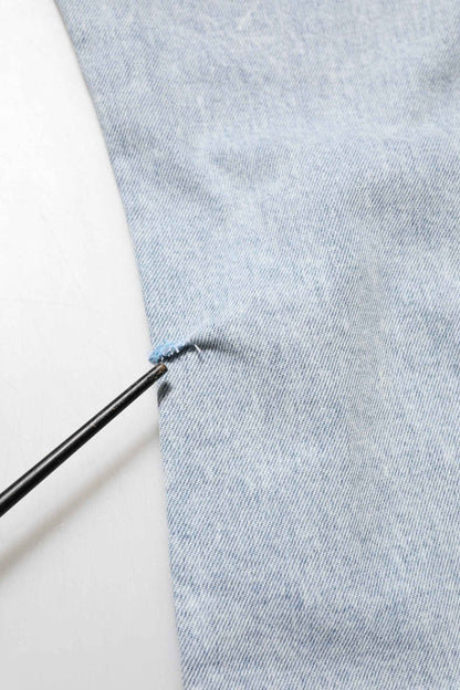 Light Blue Distressed Slim Fit Ripped Denim Jeans