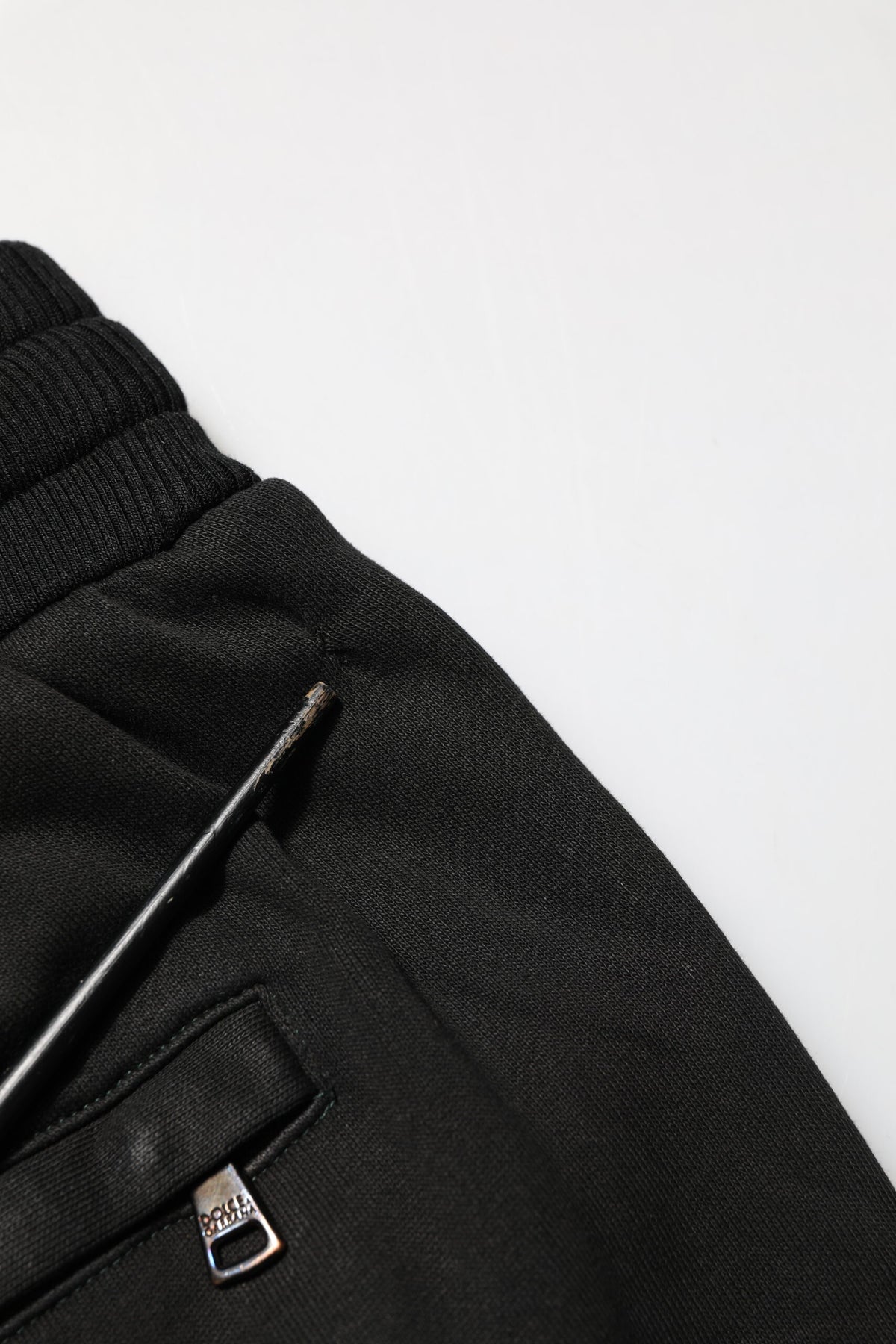 Black Cotton DG Logo Men Jogger Pants