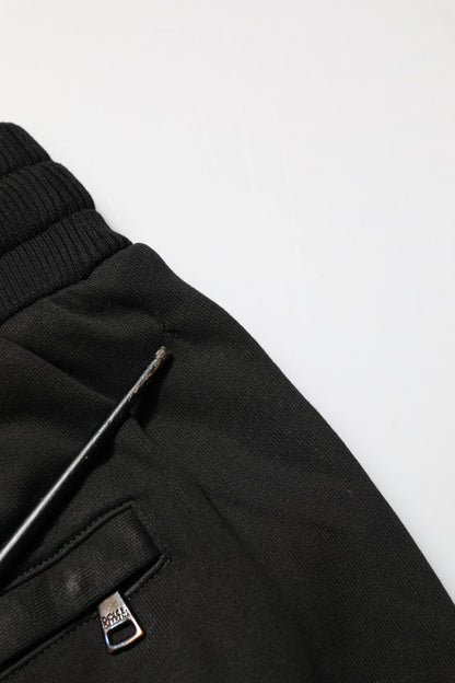 Black Cotton DG Logo Men Jogger Pants