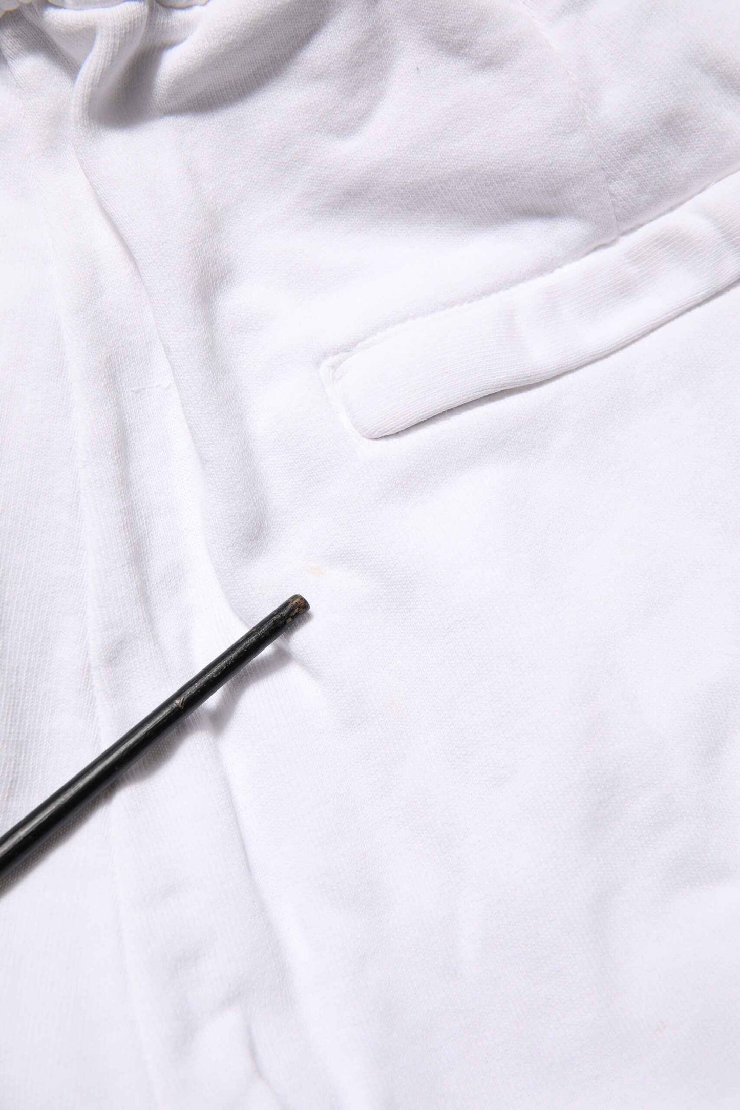 White Cotton Cargo Trousers Logo Patch Pants