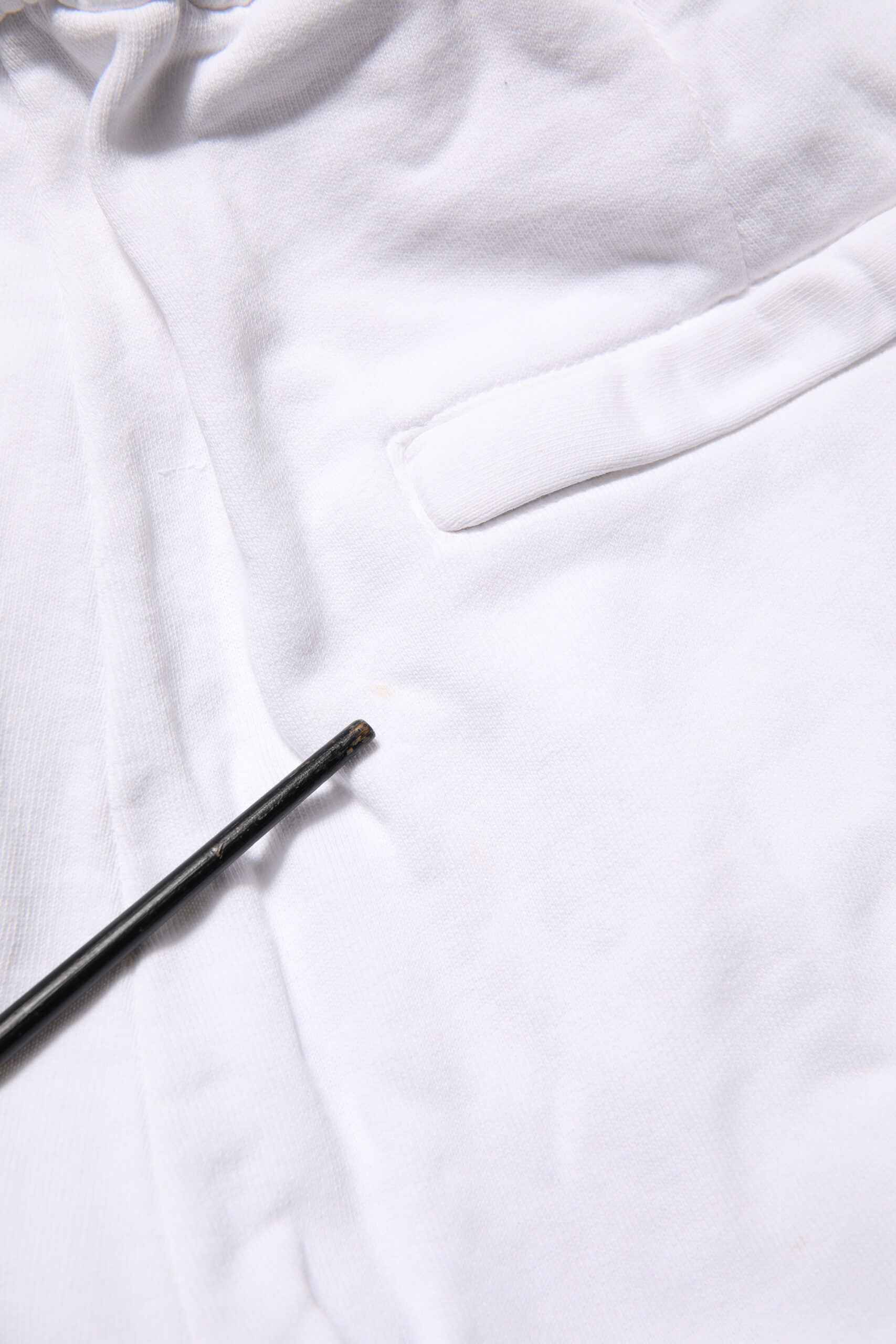 White Cotton Cargo Trousers Logo Patch Pants