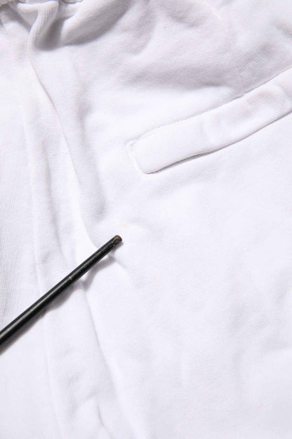White Cotton Cargo Trousers Logo Patch Pants