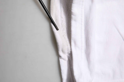White Cotton Cargo Trousers Logo Patch Pants