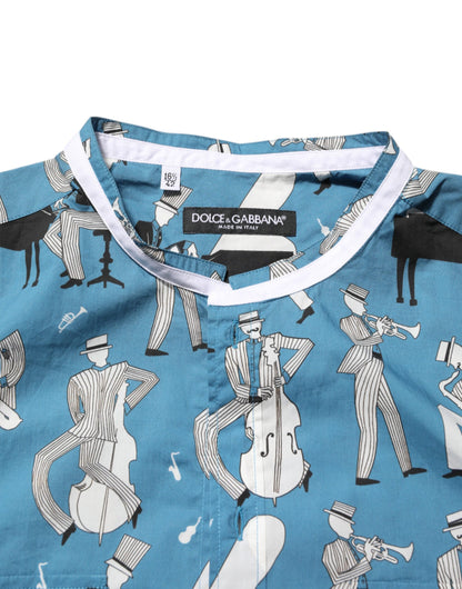 Blue Jazz Printed Cotton Button Front Shirt