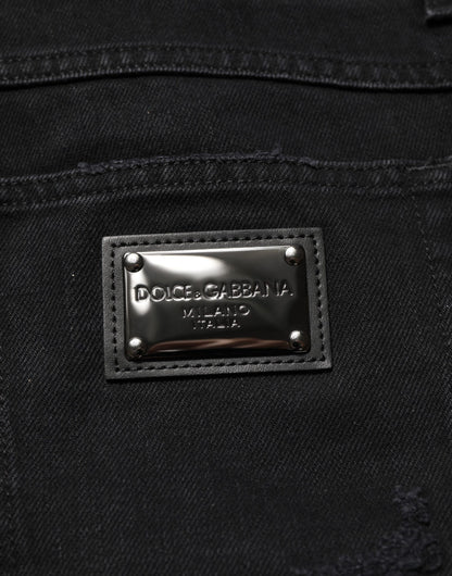 Black Cotton Regular Denim Men Trouser Jeans