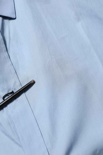 Blue Cotton Collared GOLD Formal Dress Shirt