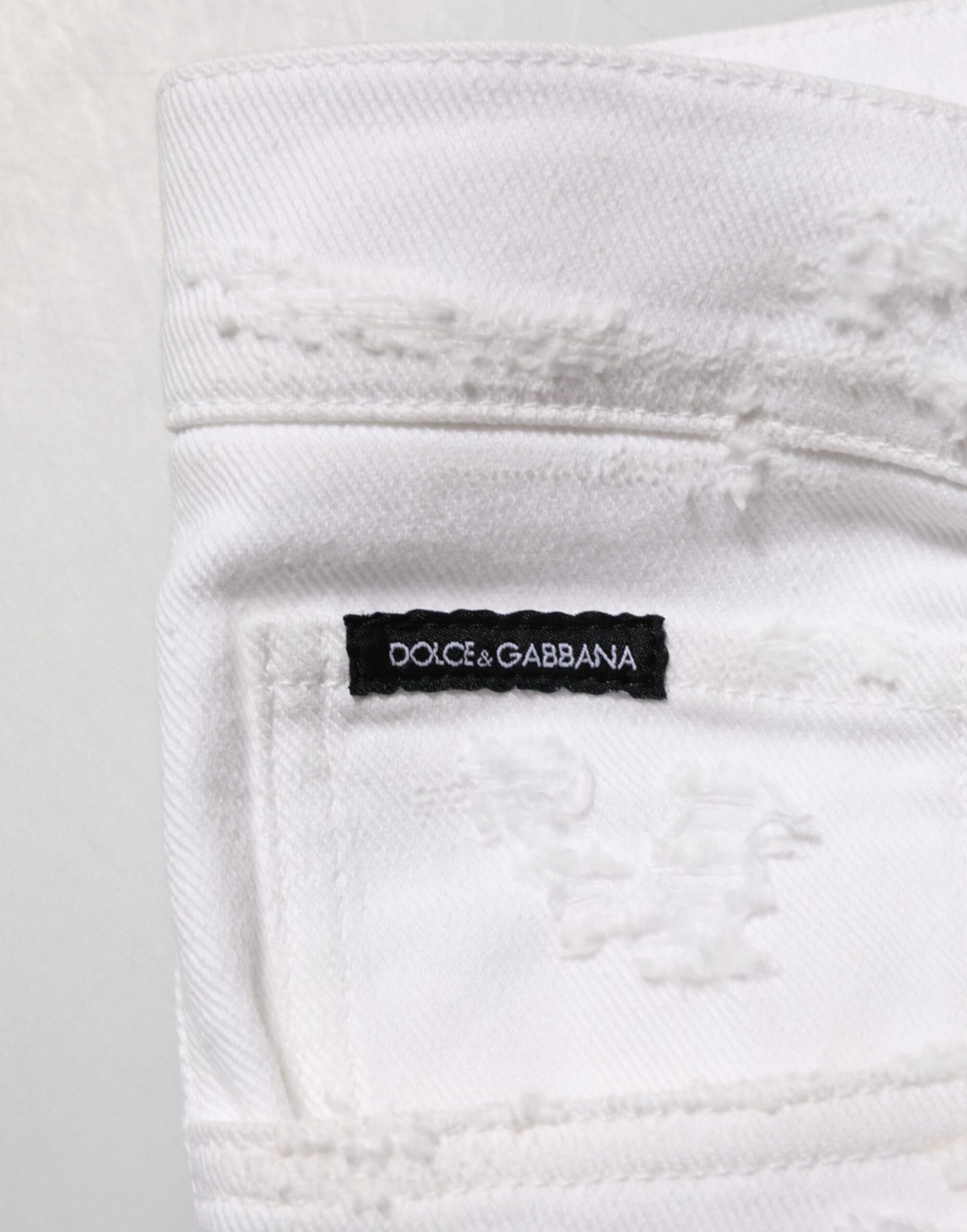 White Distressed Ripped Denim Trouser Jeans