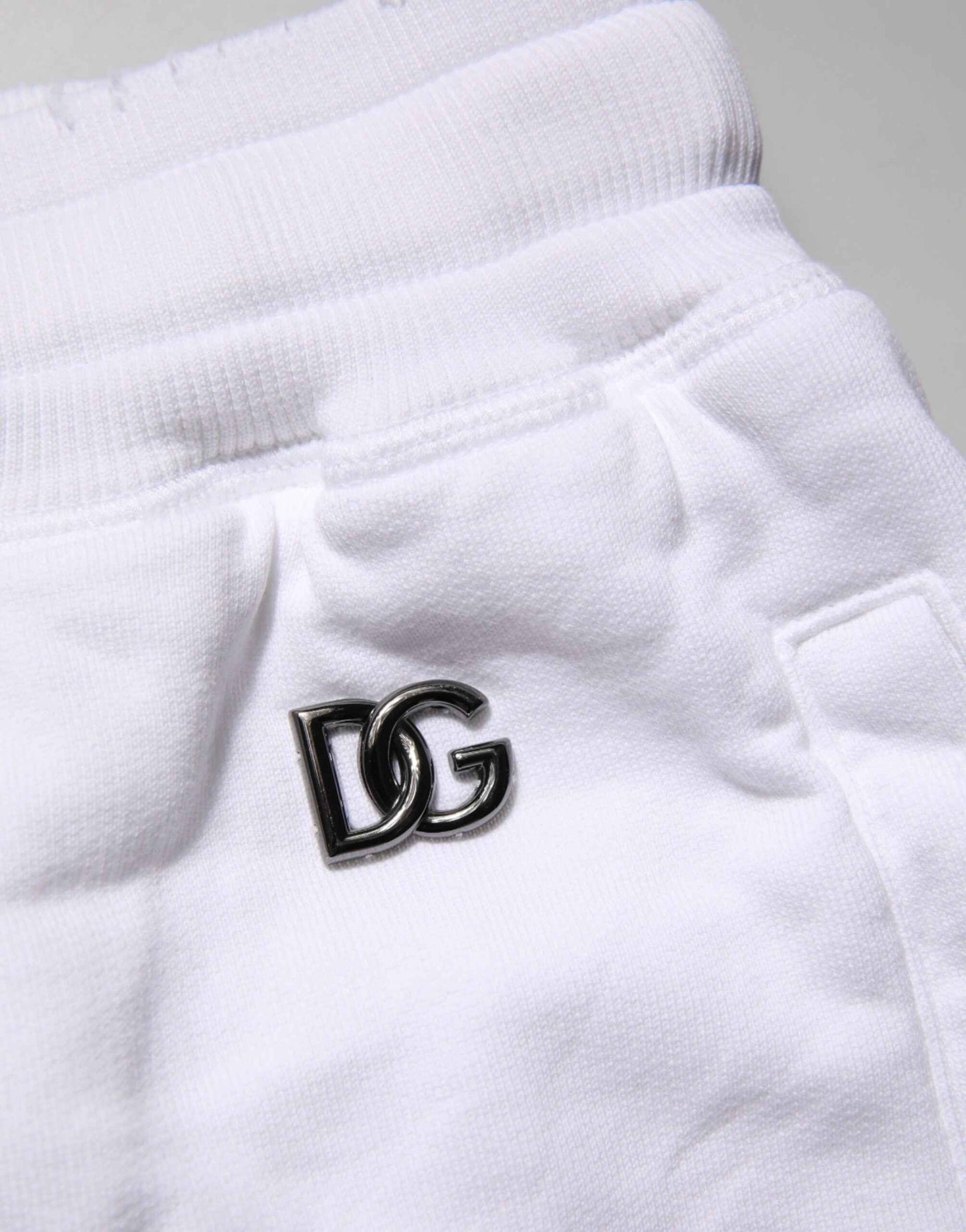 White Ripped Mid Waist Casual Bermuda Short