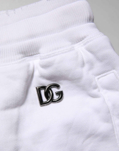 White Ripped Mid Waist Casual Bermuda Short