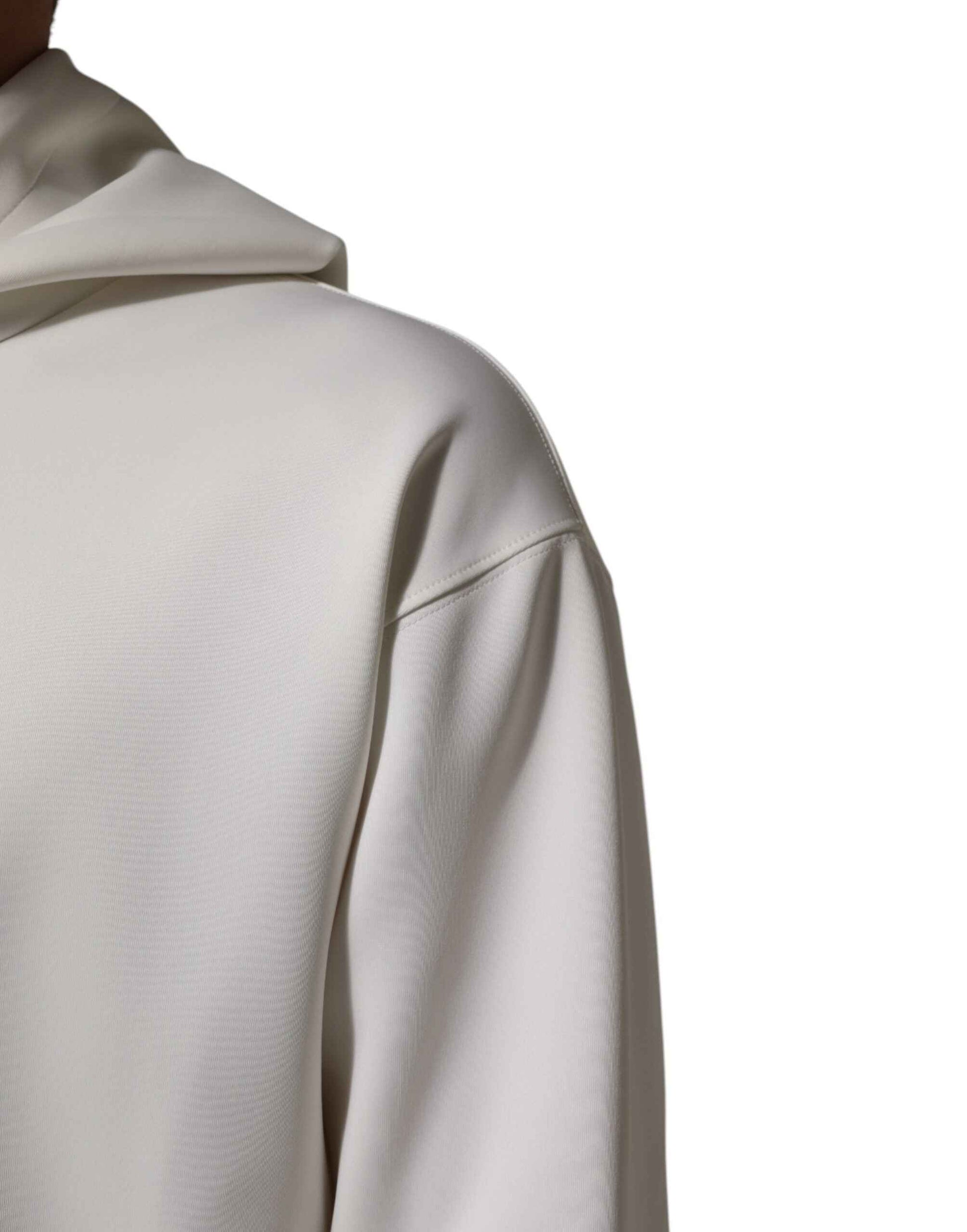 White Logo Hooded Men Sweatshirt  Sweater
