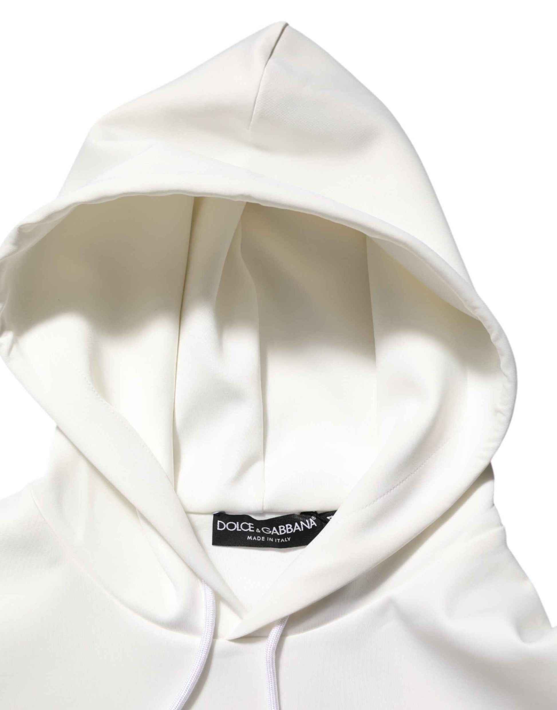 White Logo Hooded Men Sweatshirt  Sweater