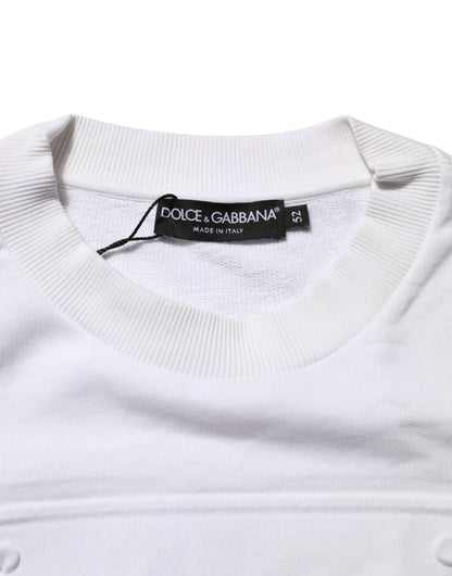 White Embossed Logo Men Sweatshirt Sweater