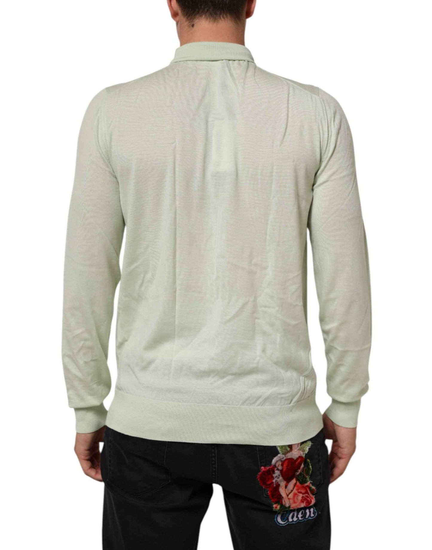 Light Green Logo TurtleNeck Pullover Sweater
