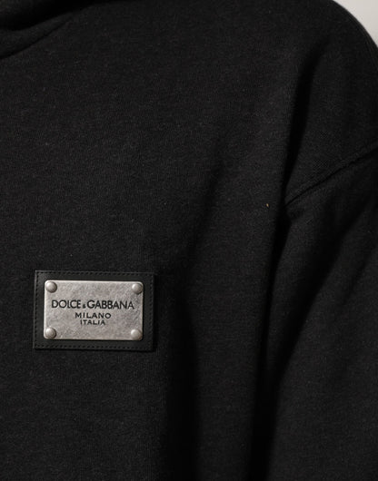 Black Logo FullZip Hooded Sweatshirt Sweater