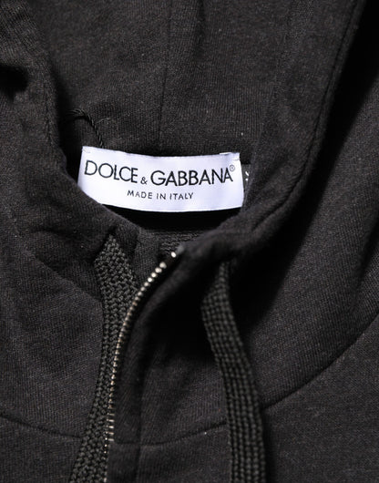 Black Logo FullZip Hooded Sweatshirt Sweater