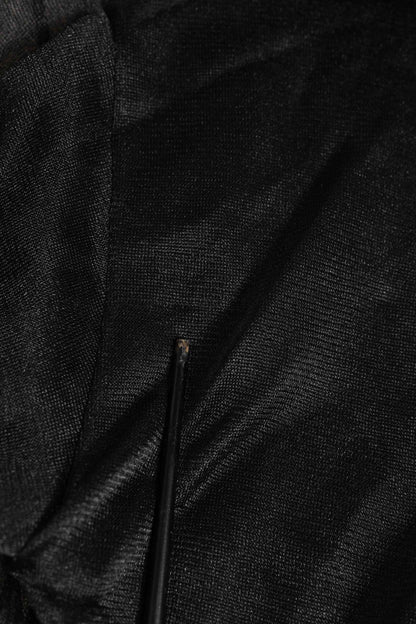 Black Logo Polyester CrewNeck Sweatshirt Sweater