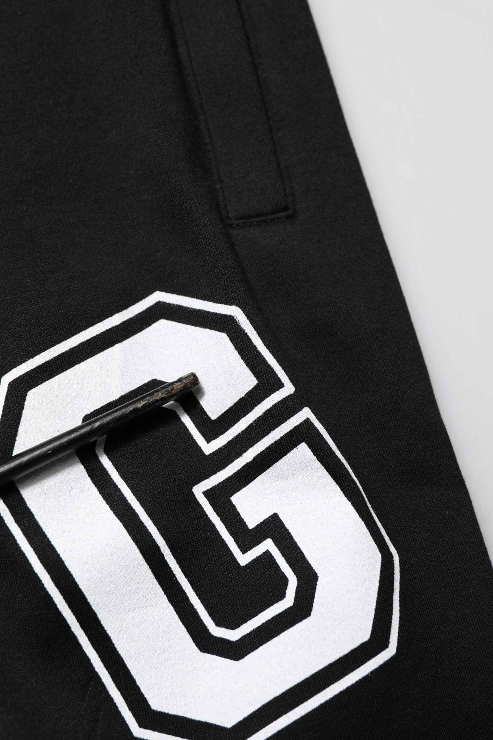 Black Logo Print Cotton Casual Bermuda Short