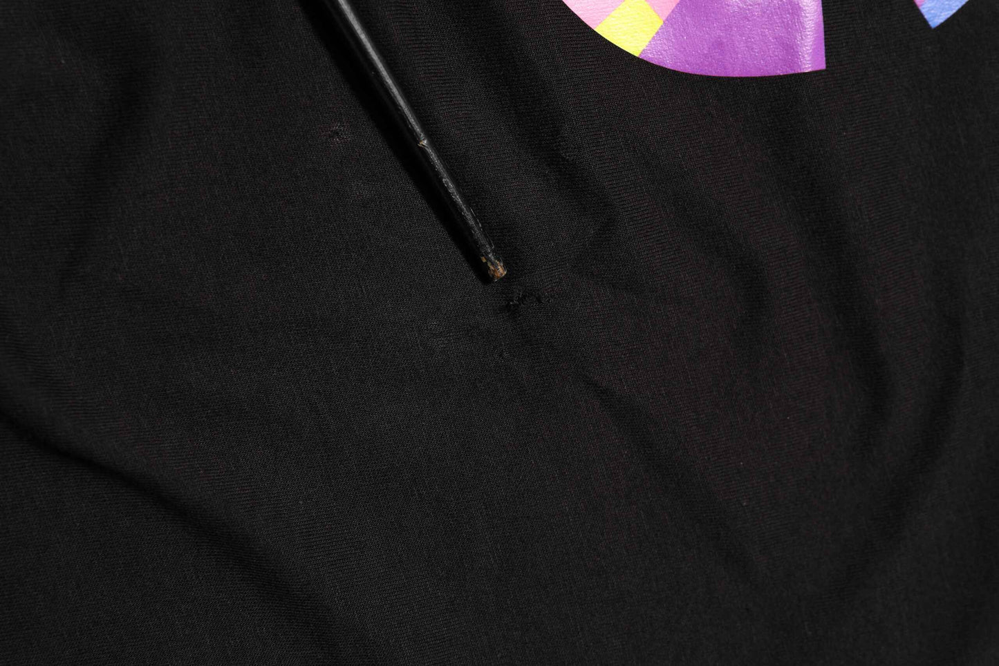Black Logo Print Cotton Crew Neck  T-shirt