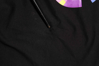 Black Logo Print Cotton Crew Neck  T-shirt