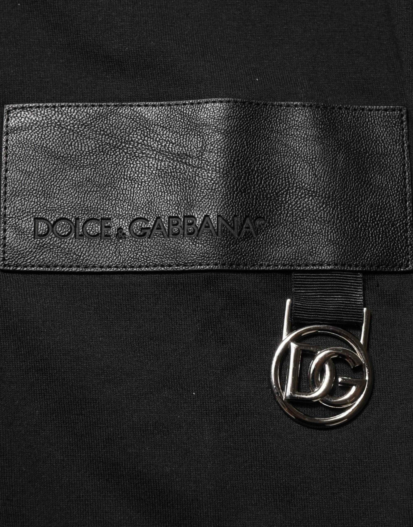 Black Logo Plaque Cotton Crew Neck T-shirt