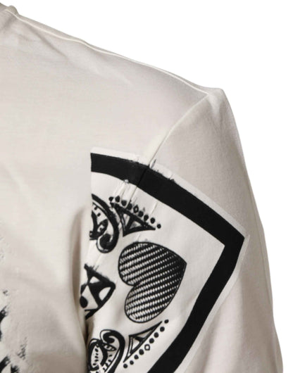 White Cotton Logo Bandana Print Men T-shirt