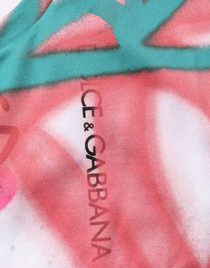 White Graffiti Crew Neck Short Sleeves T-shirt