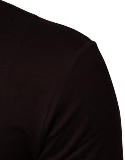 Brown Logo Plaque Cotton Crew Neck T-shirt