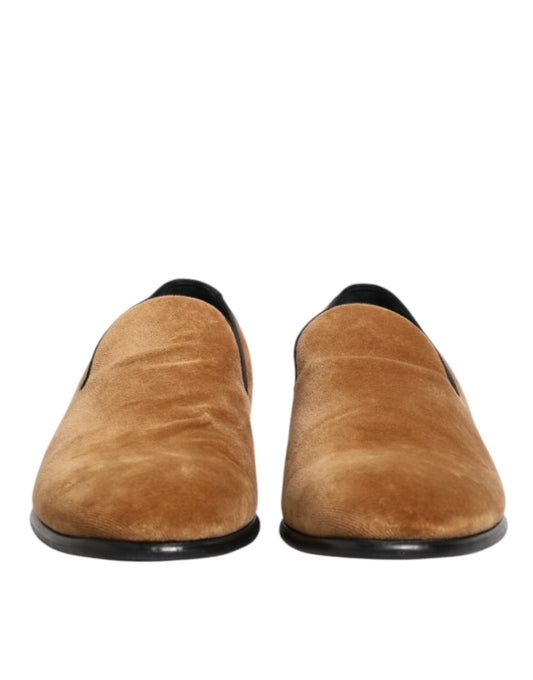 Brown Suede Slip On Men Loafers Formal Shoes